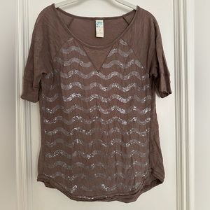 Anthropologie sequined knit top.